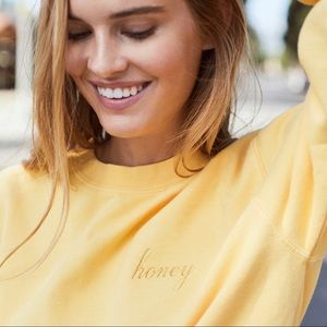 Brandy Melville Honey embroidered sweatshirt
